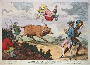 John Bull Triumphant, publicado por William Humphrey, em 4 de janeiro de 1780 (litografia colorida)