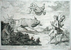 John Bull Triumphant, publicado por William Humphrey em 1780 (gravura) de James Gillray