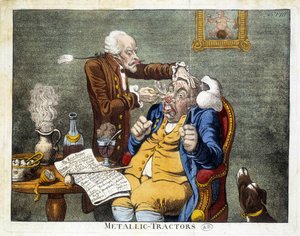 Homem a tirar os botões do rosto de James Gillray