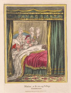 Matins e D-wn-College, Cambridge, pub. 1810 (gravura colorida à mão)