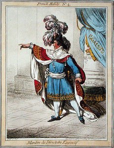 Membre du Directoire Executif, placa 4 de "Hábitos Franceses" publicada por Hannah Humphrey em 1798 (gravura colorida) de James Gillray