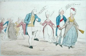 Monumentos recentemente descobertos em Salisbury Plain, publicado por Hannah Humphrey em 1782 (gravura colorida à mão) de James Gillray