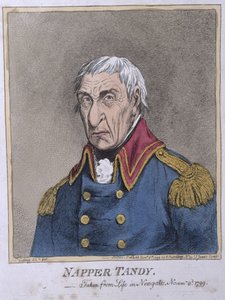 Napper Tandy (1740-1803) publicado por Hannah Humphrey em 1799 (gravura à mão colorida)