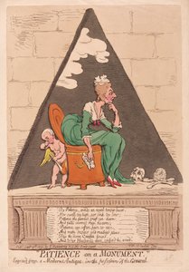 Paciência em um monumento, pub. 1791 (gravura colorida à mão)