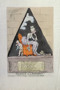 Patience on a Monument, publicado por Hannah Humphrey em 1791 (gravura à mão colorida)