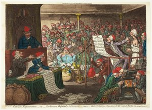Regeneração Patriótica, ou seja, - O Parlamento reformado, à la Françoise... de James Gillray