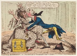 Devastação política, ou a velha senhora da rua Threadneedle em perigo !, 1797 de James Gillray