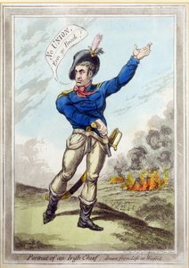 Retrato de um chefe irlandês, tirado da vida em Wexford, bar. por H. Humphrey, 10 de julho de 1798 (ver 105459 para o bundw)