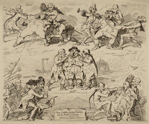 Sans-Culottes, Alimentando a Europa com o Pão da Liberdade, publicado em 12 de janeiro de James Gillray