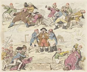 Sans-culottes alimentam a Europa com o pão da liberdade, 1793 Sans-culottes, alimentando a Europa com o Pão da Liberdade (título no objeto) de James Gillray