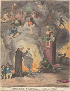 Shakespeare sacrificado; ou, A Oferenda à Avareza de James Gillray