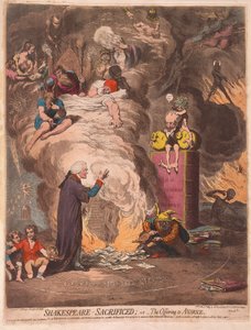 Shakespeare sacrificado ou o oferecimento da avareza, bar. 1789 (gravura colorida à mão)