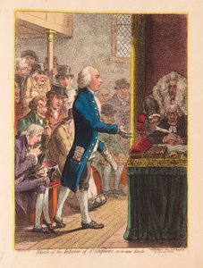 Esboço do Interior de St Stephens, como agora Stands, pub. 1802 (gravura colorida à mão)