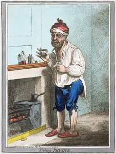 Taking Physick, publicado por Hannah Humphrey em 1800 (gravura colorida à mão)