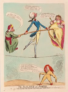 O equilíbrio de poder ou a posteridade do imortal Chatham, transforma Posture Master, pub. 1791 (gravura colorida à mão)