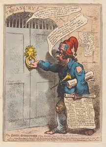 O anunciante diário, pub. 1797 (gravura colorida à mão)