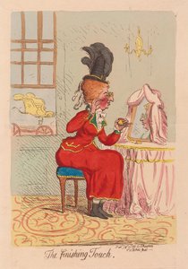 O toque final, pub. 1791 (gravura colured a mão)