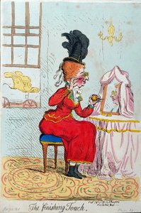 The Finishing Touch, publicado por Hannah Humphrey em 1791 (gravura à mão colorida)
