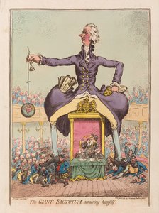 O Factotum Gigante divertindo-se, pub. 1797 (gravura colorida à mão)