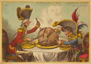 O Pudim de Ameixa em Perigo ou Epicures do Estado tomando um Petit Souper de James Gillray