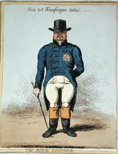 O Royal Lounger (gravura colorida à mão) de James Gillray