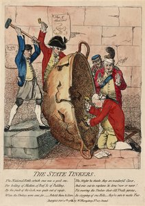 The State Tinkers, publicado por W. Humphrey, 10 de fevereiro de 1780 (gravura colorida à mão)
