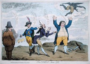 The Times, Anno 1783, publicado por William Humphrey (gravura colorida à mão) de James Gillray