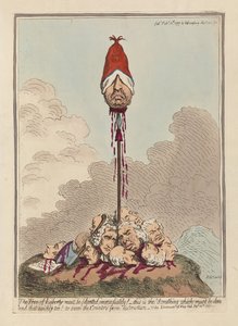A Árvore da Liberdade Deve ser Imediatamente Plantada, publicada em 1797 (gravura colorida à mão) de James Gillray