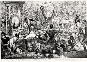 O clube da união, 1801 (gravura da cor) de James Gillray