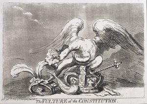 O Abutre da Constituição, publicado por Hannah Humphrey em 1789