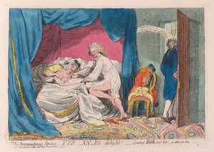 O cônjuge acomodando; Prazer de Tyr-nn-es! - vinda de York sobre ela; - ou o que você gosta, pub. 1789 (gravura colorida à mão)