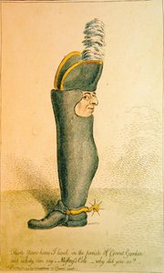Trinta anos vivi na paróquia de Covent Garden, publicada por Hannah Humphrey de James Gillray