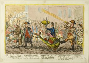 Cortejo triunfal de Paulo Pequeno - O Taylor no seu novo ganso de James Gillray