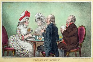 Dois Penny Whist, publicado por Hannah Humphrey em 1796 (gravura, gravura, aquatinta e wc no papel)