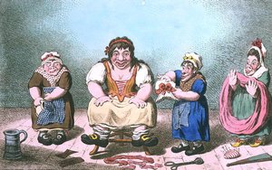 Venus Attired by the Graces, publicado por Hannah Humphrey em 1800 (gravura colorida à mão) de James Gillray