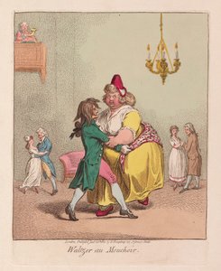 Waltzer no lenço, bar. 1800 (gravura colorida à mão)