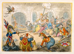 Conscritos de Westminster sob o Ato de Treinamento, publicado por Hannah Humphrey em 1806 (gravura à mão colorida)