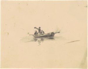 Homens em um barco a remo