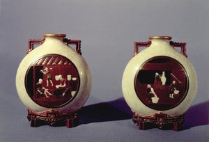 Par de vasos de Worcester de James Hadley