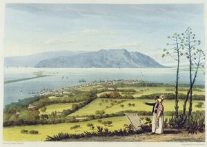 Kingston e Port Royal de Windsor Farm, de &39;A Pictureseque Tour da Ilha da Jamaica&39;, gravada por Thomas Sutherland, 1825