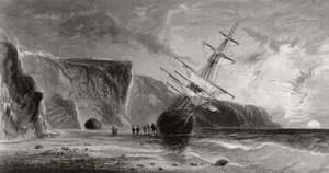 Meia-noite em setembro, gravada por G. Ulman, de &39;Arctic Explorations in the Years 1853, 54, 55&39;, Volume I, do doutor Elisha Kent Kane (1820-57) publicou Filadélfia, 1856 de James Hamilton