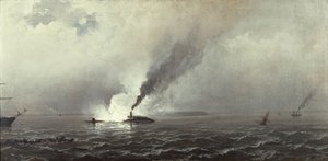 O Monitor e o Merrimac, 1874-75 de James Hamilton