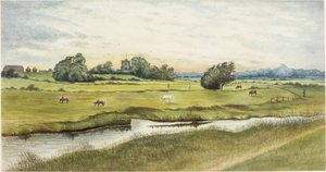 Ryton Meadows (aquarela e bodycolour no papel)