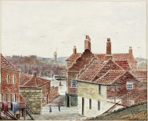 Salmons Lane da ferrovia de lastro (aquarela e bodycolour no papel) de James Henry Cleet