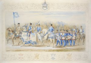 Charles Lamb Esq, Cavaleiro da Rosa Branca (lápis, wc e bodycolour no papel)