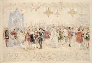 The Ball (lápis, wc e bodycolour no papel) de James Henry Nixon