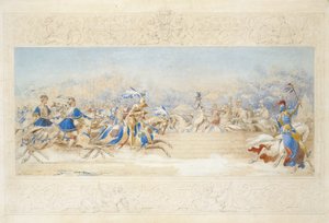The Joust (lápis, wc e bodycolour no papel) de James Henry Nixon