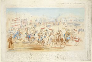 The Melee (No. 1), 1839 (lápis e wc no papel)