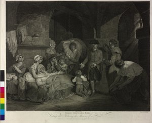 John Howard durante a visita a uma prisão de James Hogg