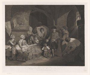 John Howard visitando uma família na prisão
John Howard Esq Visiting and Relieving the Miseries of a Prison (título sobre o objecto) de James Hogg